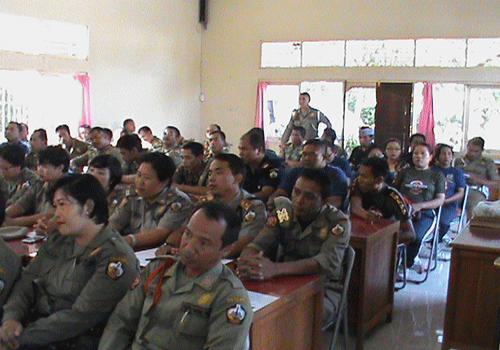 Pengarahan Bupati Bangli dalam rangka pengamanan Pemilu tahun 2014